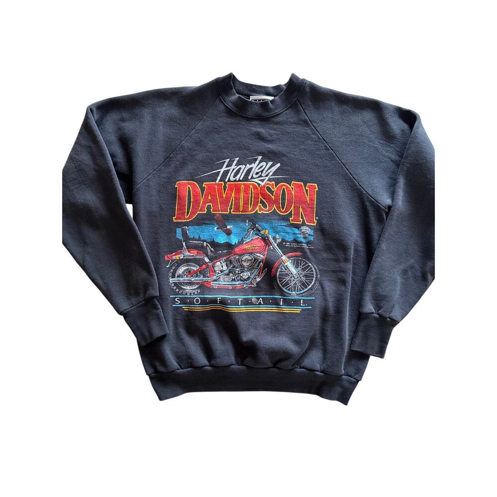 Vintage 1987 Harley Davidson Softail Speed Limit 70 Sweatshirt M